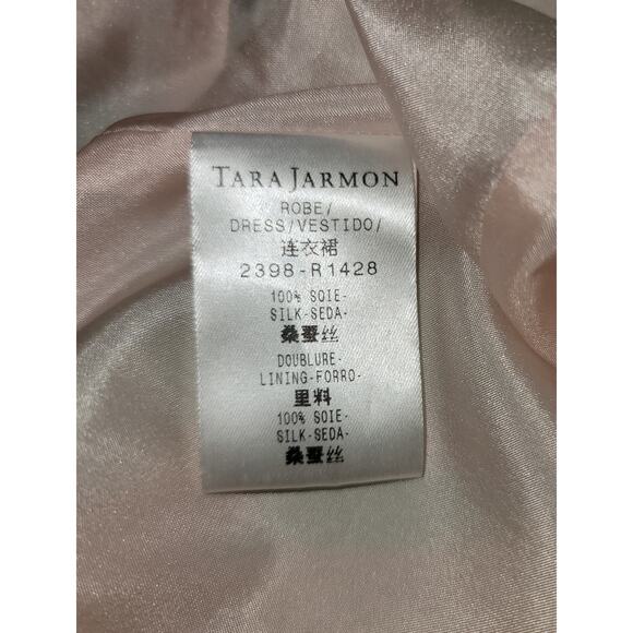 VTG Tara Jarmon Green Pink Retro Shift Mini Dress 38 US M 8 10 100% Silk - Picture 6 of 7